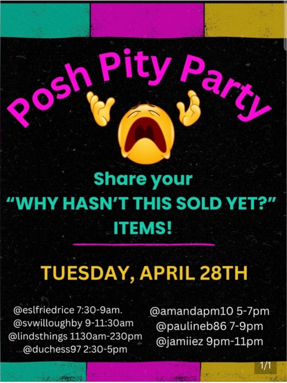 Posh Pity Party 04/28